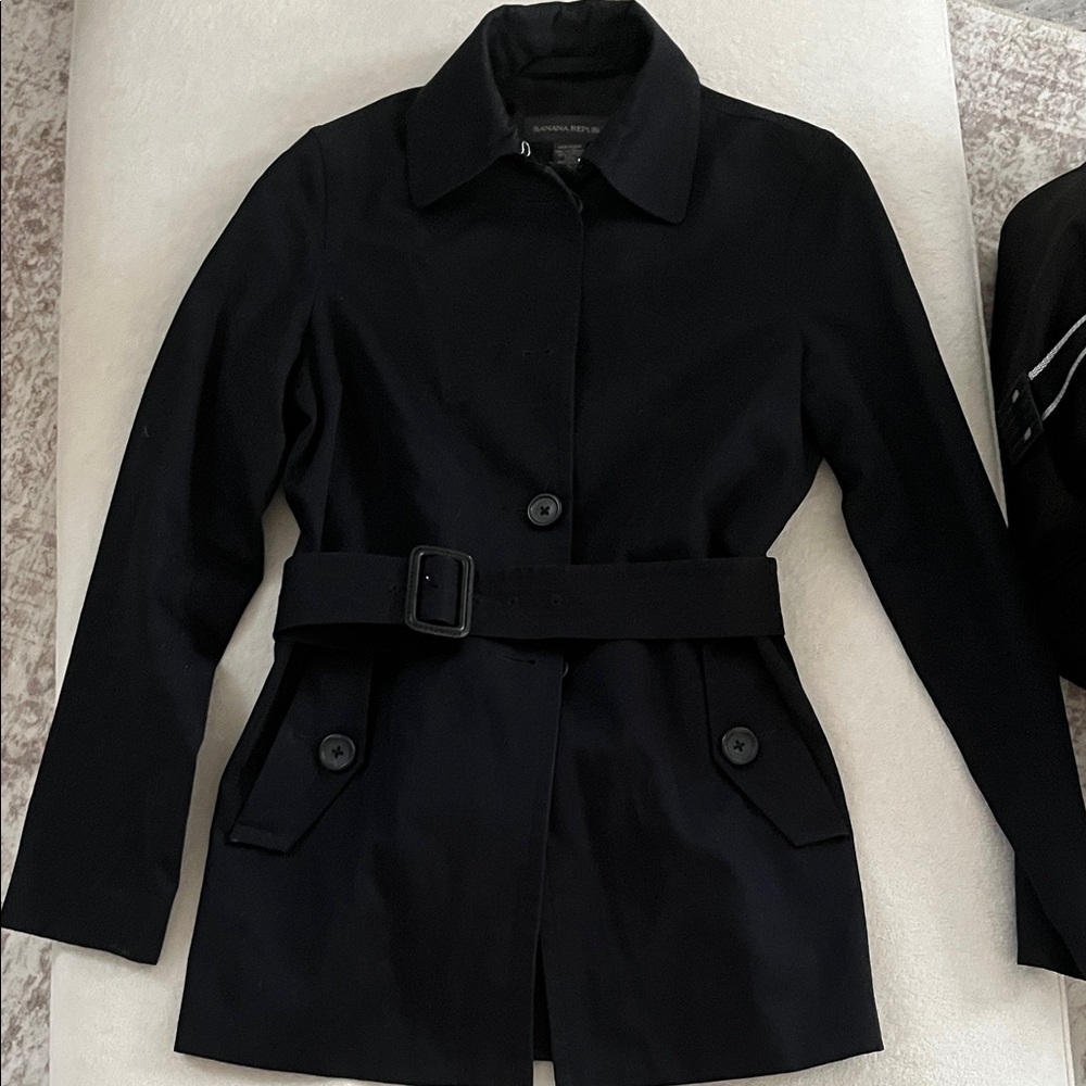 Banana Republic Black Women's Belted Trench Coat
